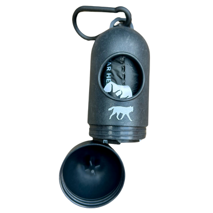 Compostable plant-based dog poop bags + bamboo dispenser