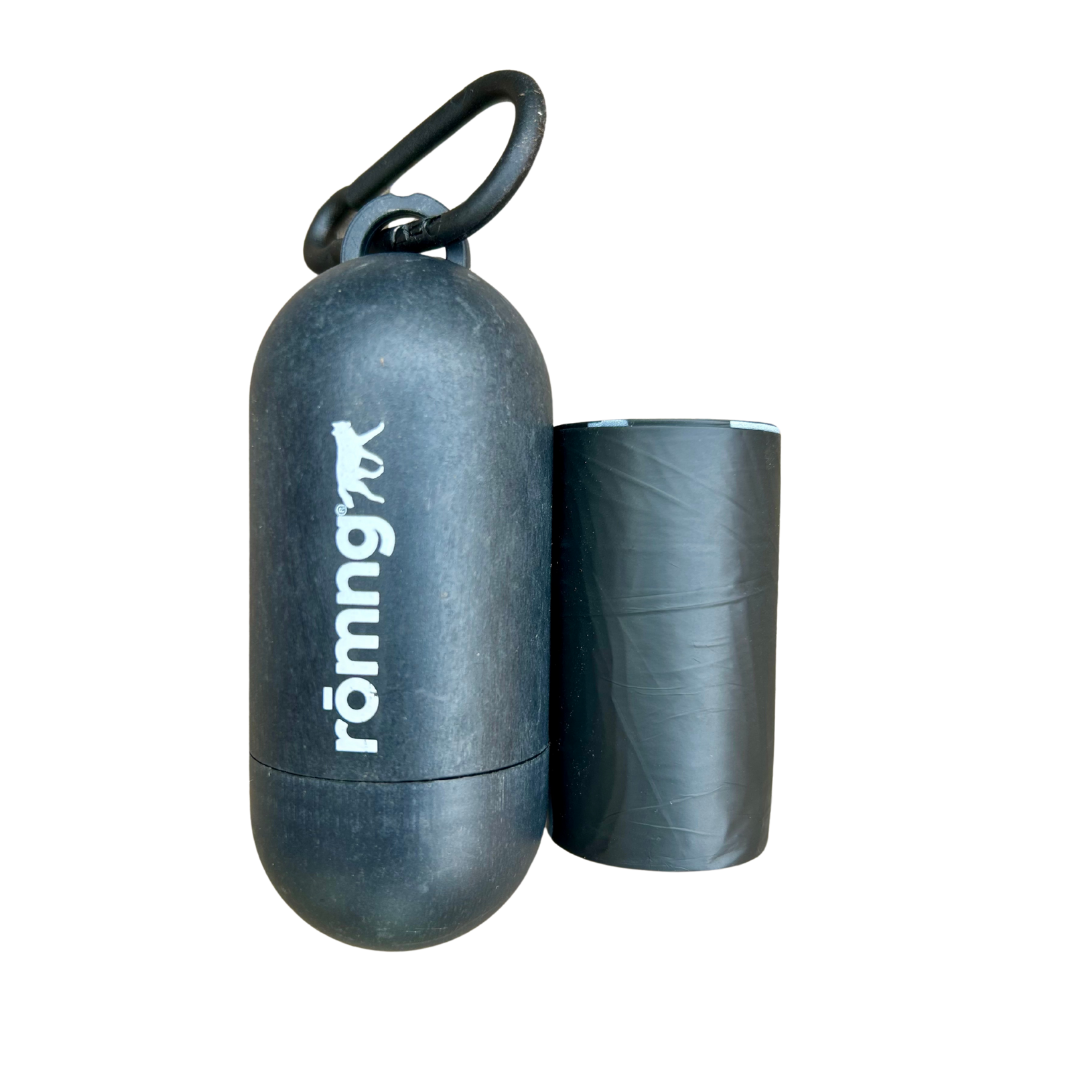 Bamboo poop bag dispenser + compostable roll