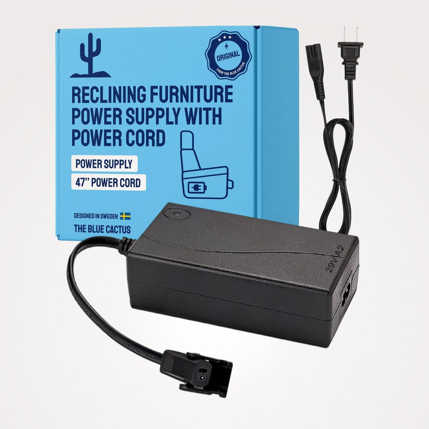 Universal Recliner Power Cord Replacement (2-Pin Adapter)