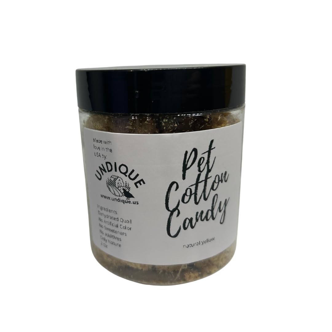 Pet Cotton Candy - Quail All Natural Protein-Rich Fluffy Treat for All Pets, one Ingredient only pet Treat and Food Topper for picky Eaters or gourmets. Made from Premium Quail Meat