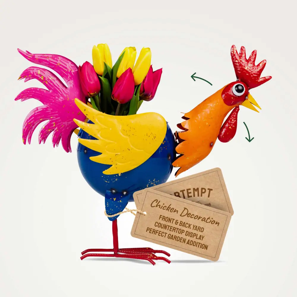 Henry McCluck: Head-Bobbling Metal Rooster Yard Art