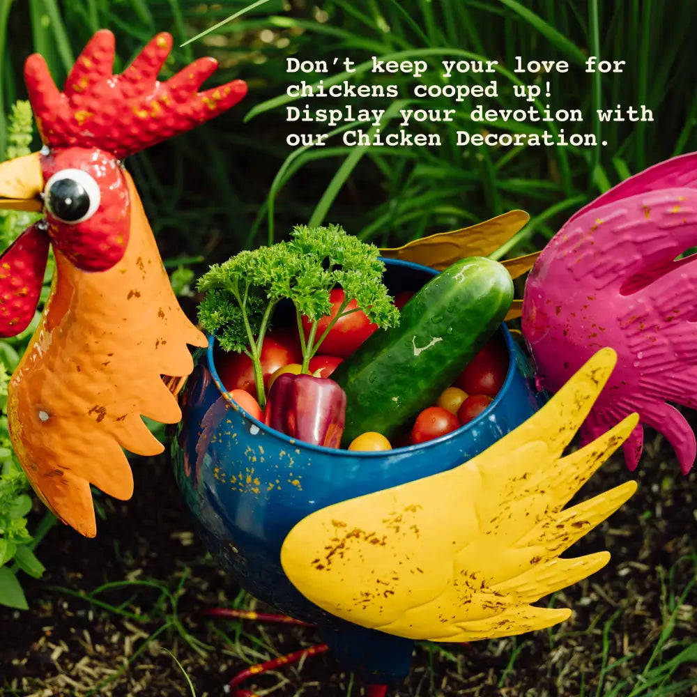 Henry McCluck: Head-Bobbling Metal Rooster Yard Art