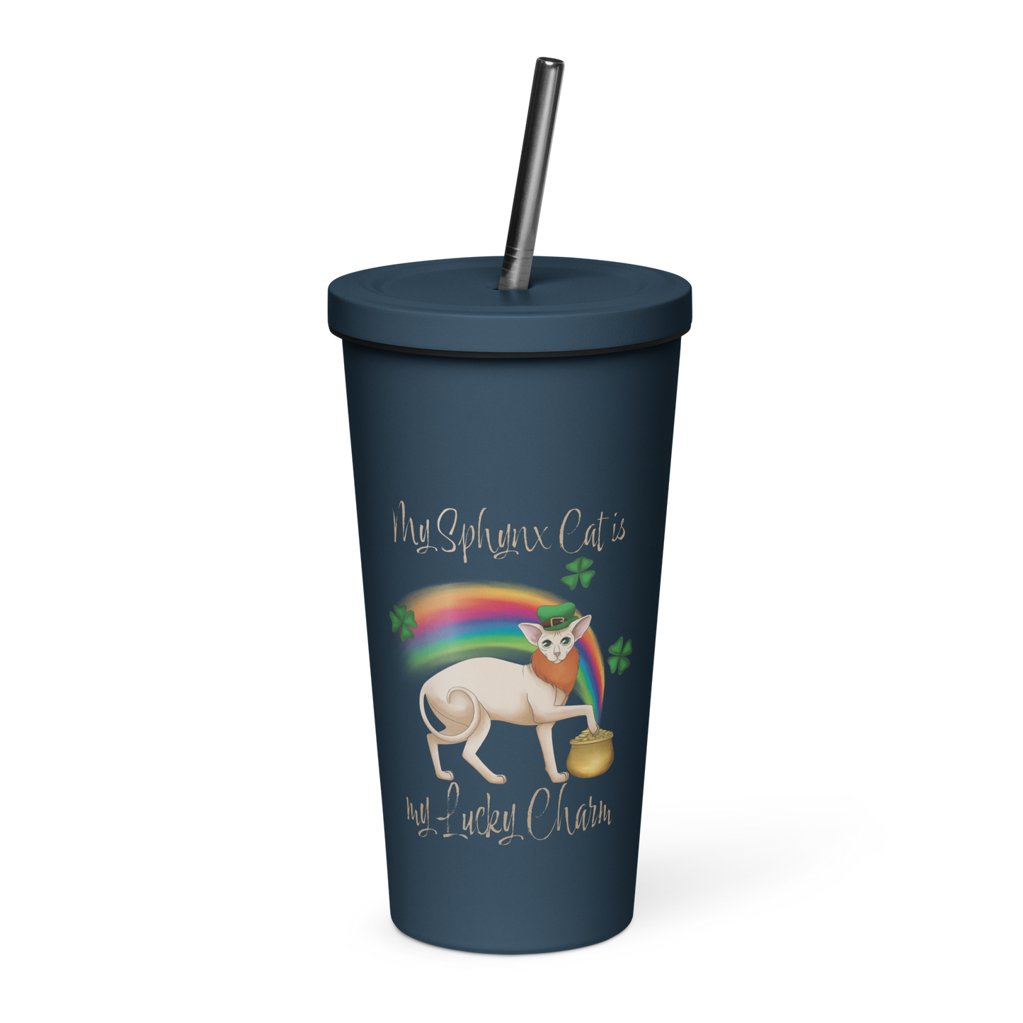 "MY SPHYNX CAT IS MY LUCKY CHARM" - TUMBLER