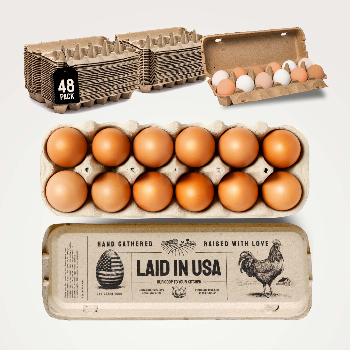 Laid in USA: Reusable, Compostable Egg Cartons (Bulk)
