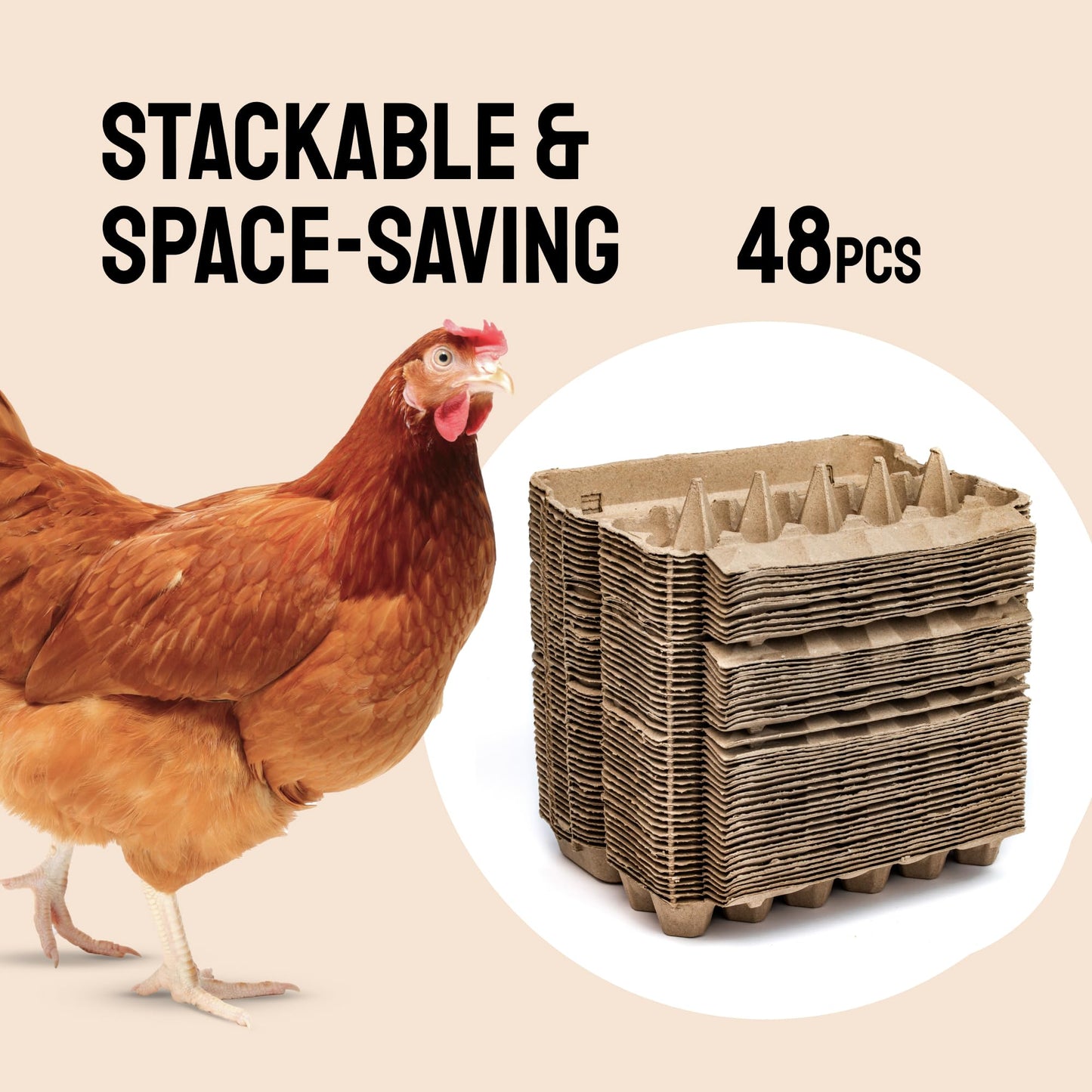 Laid in USA: Reusable, Compostable Egg Cartons (Bulk)