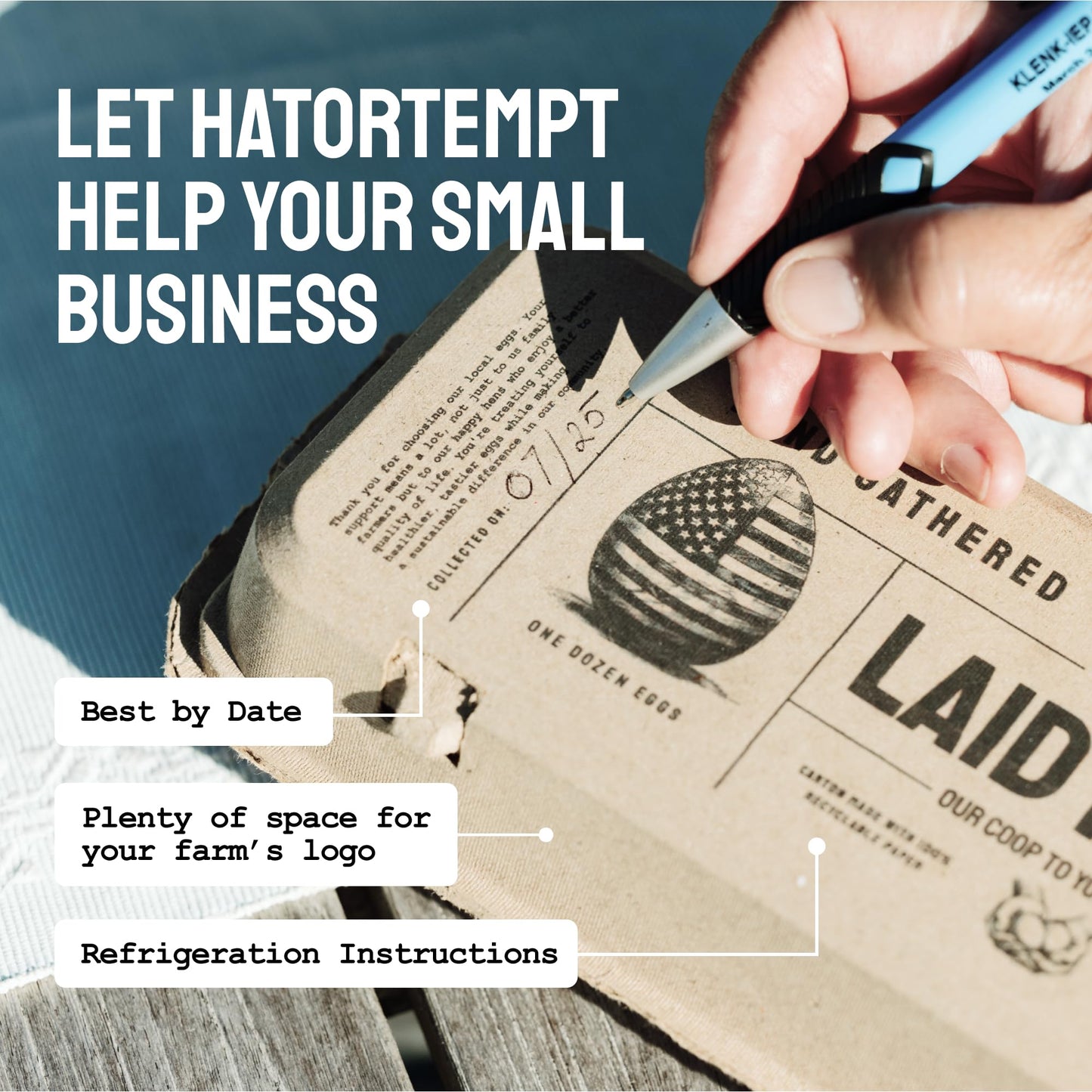 Laid in USA: Reusable, Compostable Egg Cartons (Bulk)