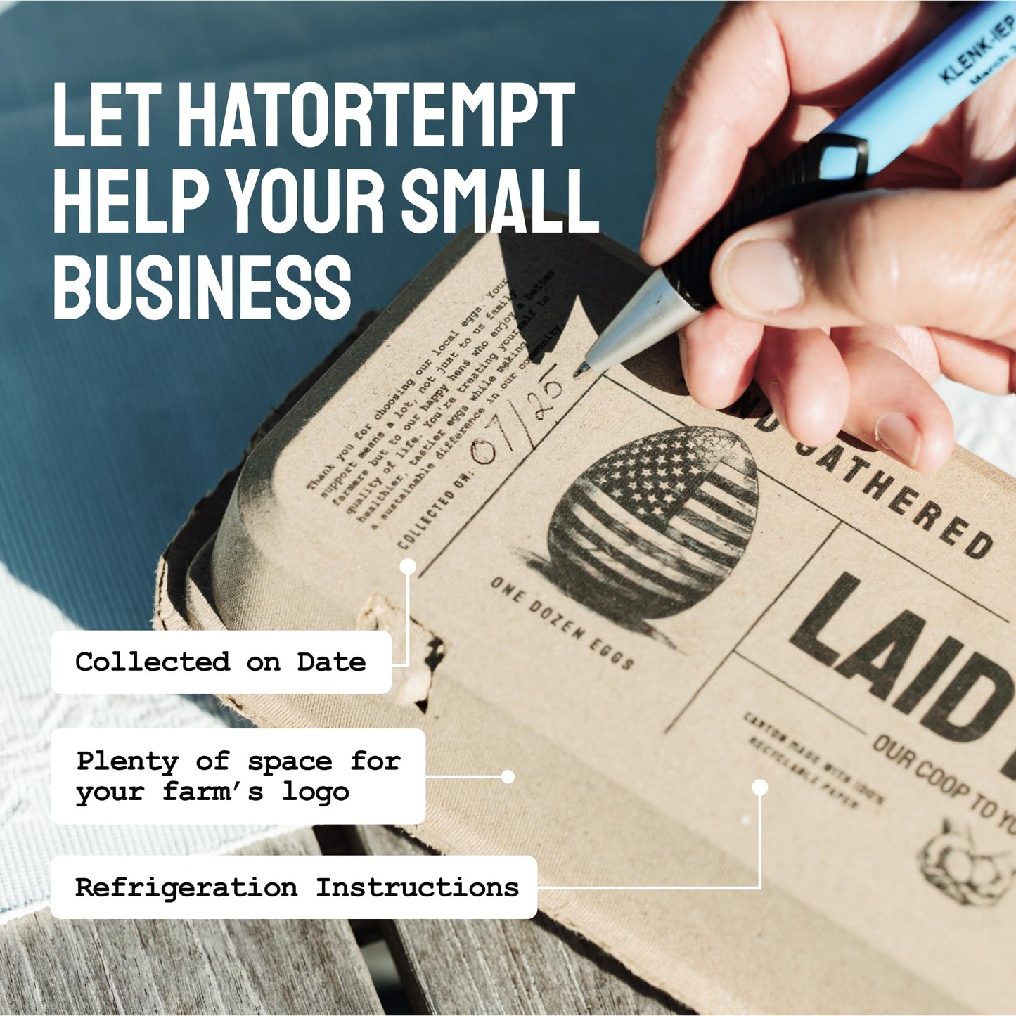 Laid in USA: Reusable, Compostable Egg Cartons (Bulk)