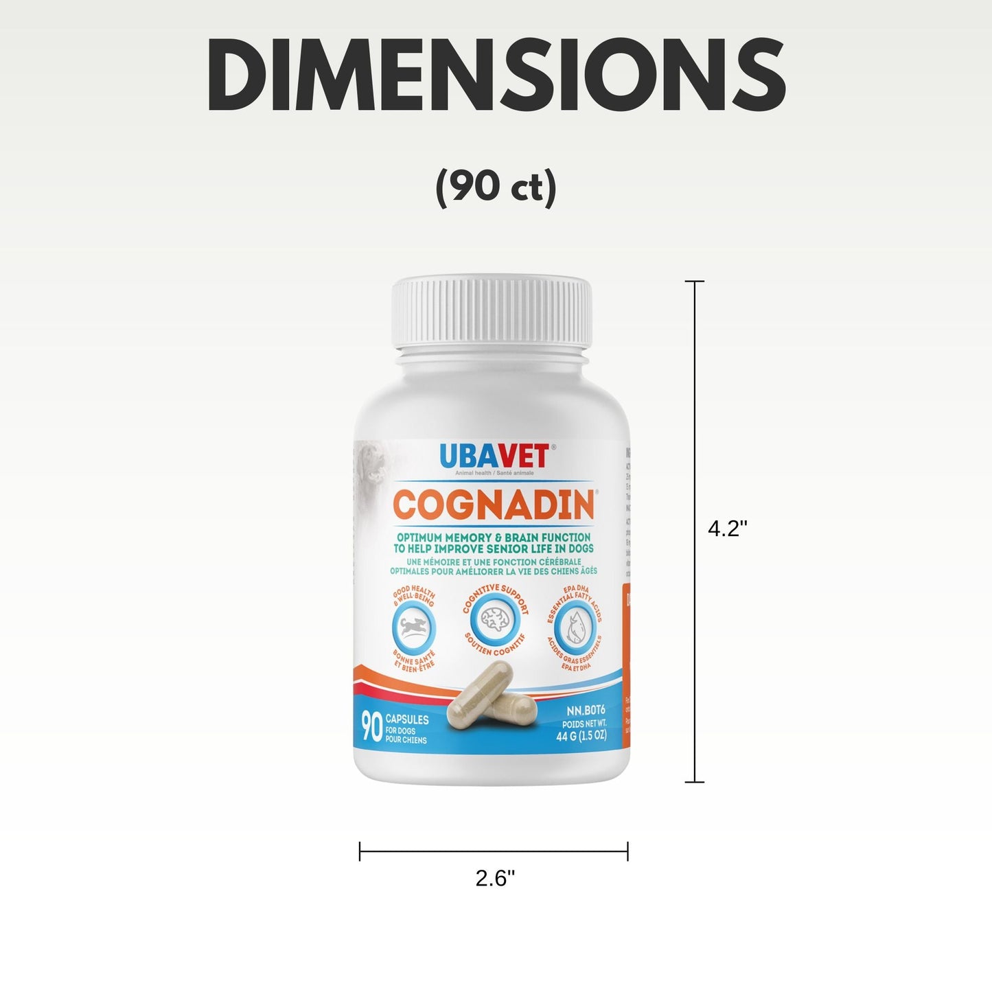 UBAVET Cognadin Memory & Brain Support for Senior Dogs – (90 ct)