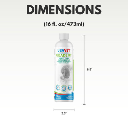 UBAVET Ubadent Dental Water Additive for Dogs & Cats – (16 fl oz / 473ml)