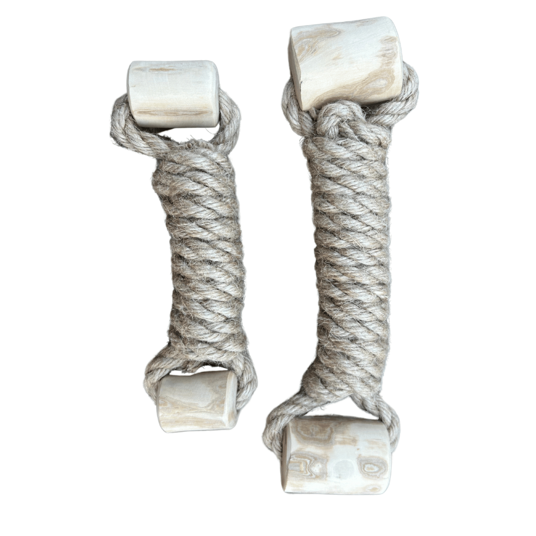Hemp rope + coffee wood toy