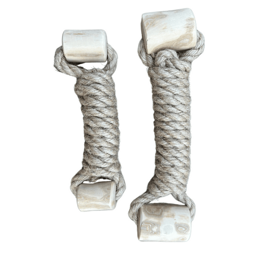 Hemp rope + coffee wood toy