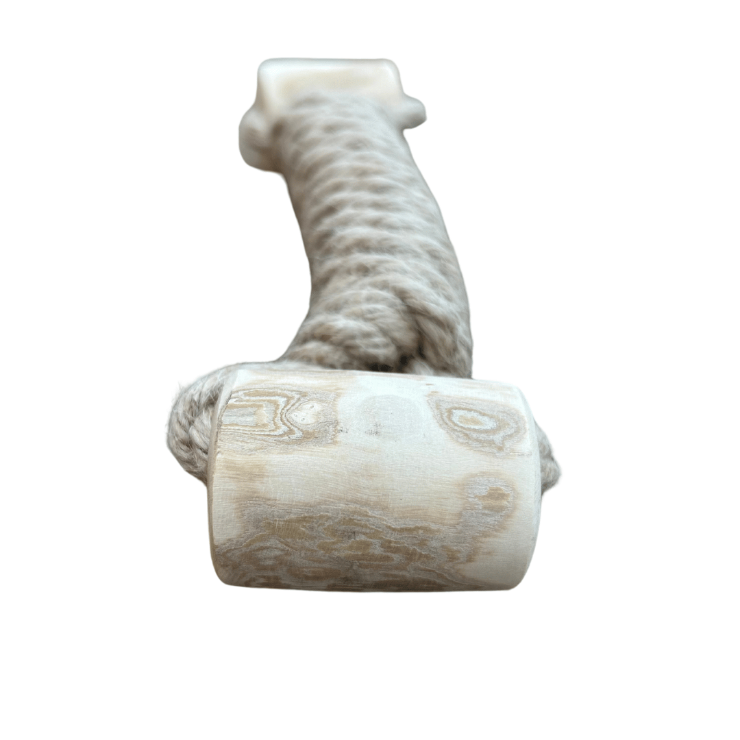 Hemp rope + coffee wood toy