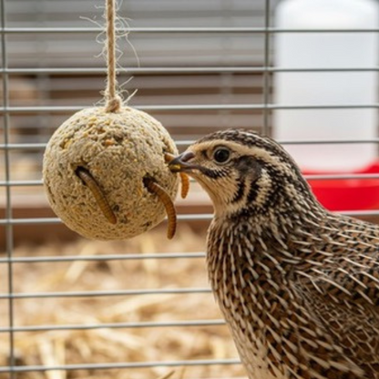 Quail & Gamebird Knödel — Enrichment Feed Ball with Mealworms 2 pack