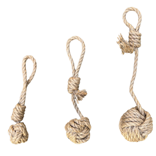 Hemp rope dog tug toy