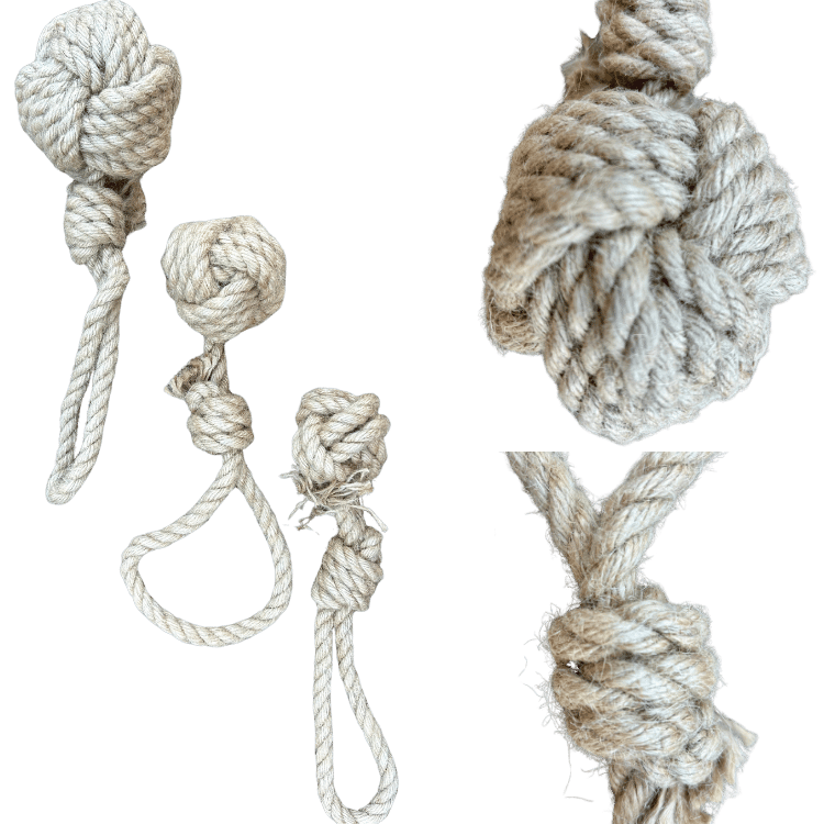 Hemp rope dog tug toy