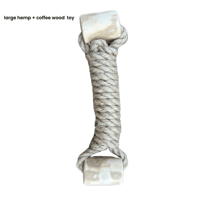 Hemp rope + coffee wood toy