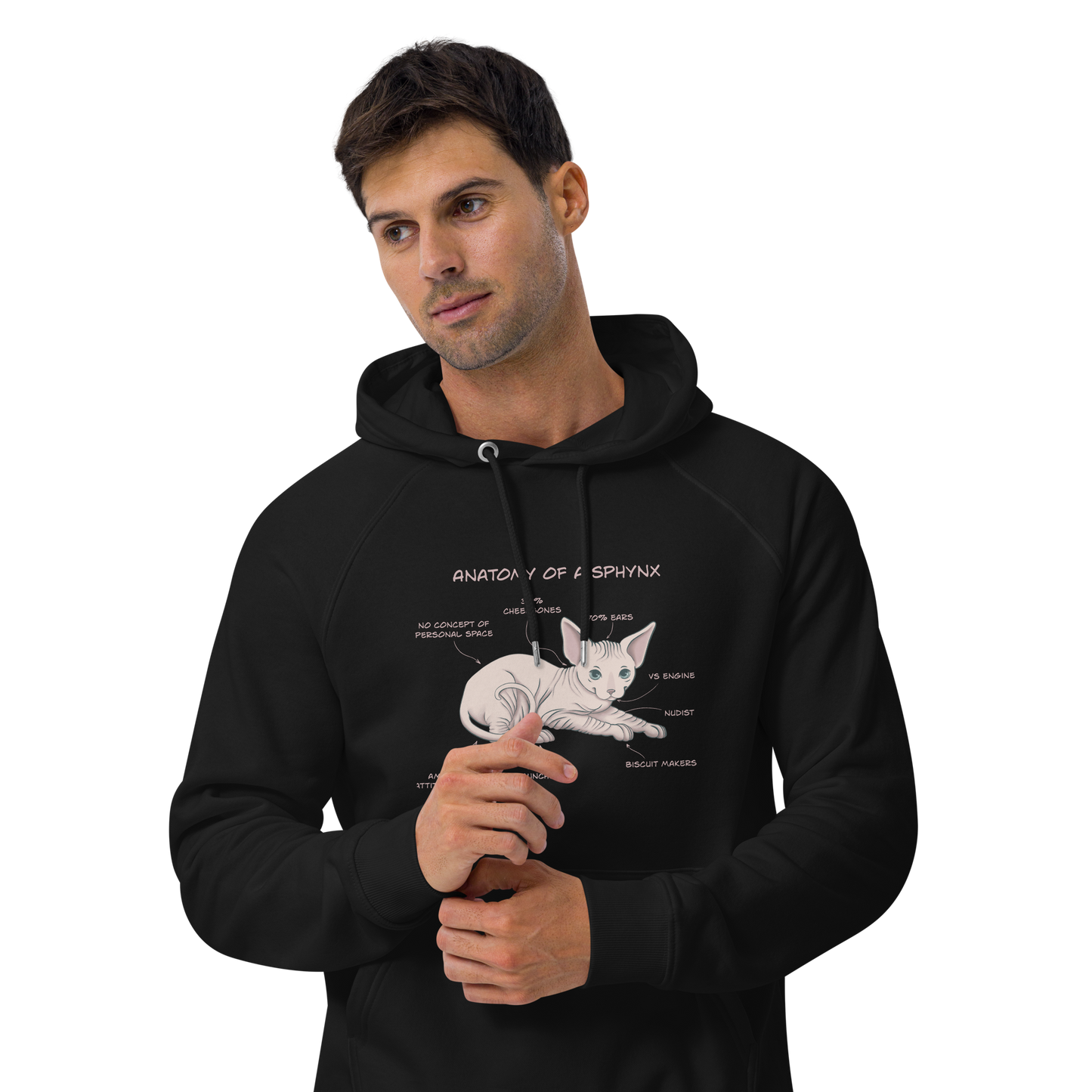"ANATOMY OF A SPHYNX" UNISEX ECO HOODIE