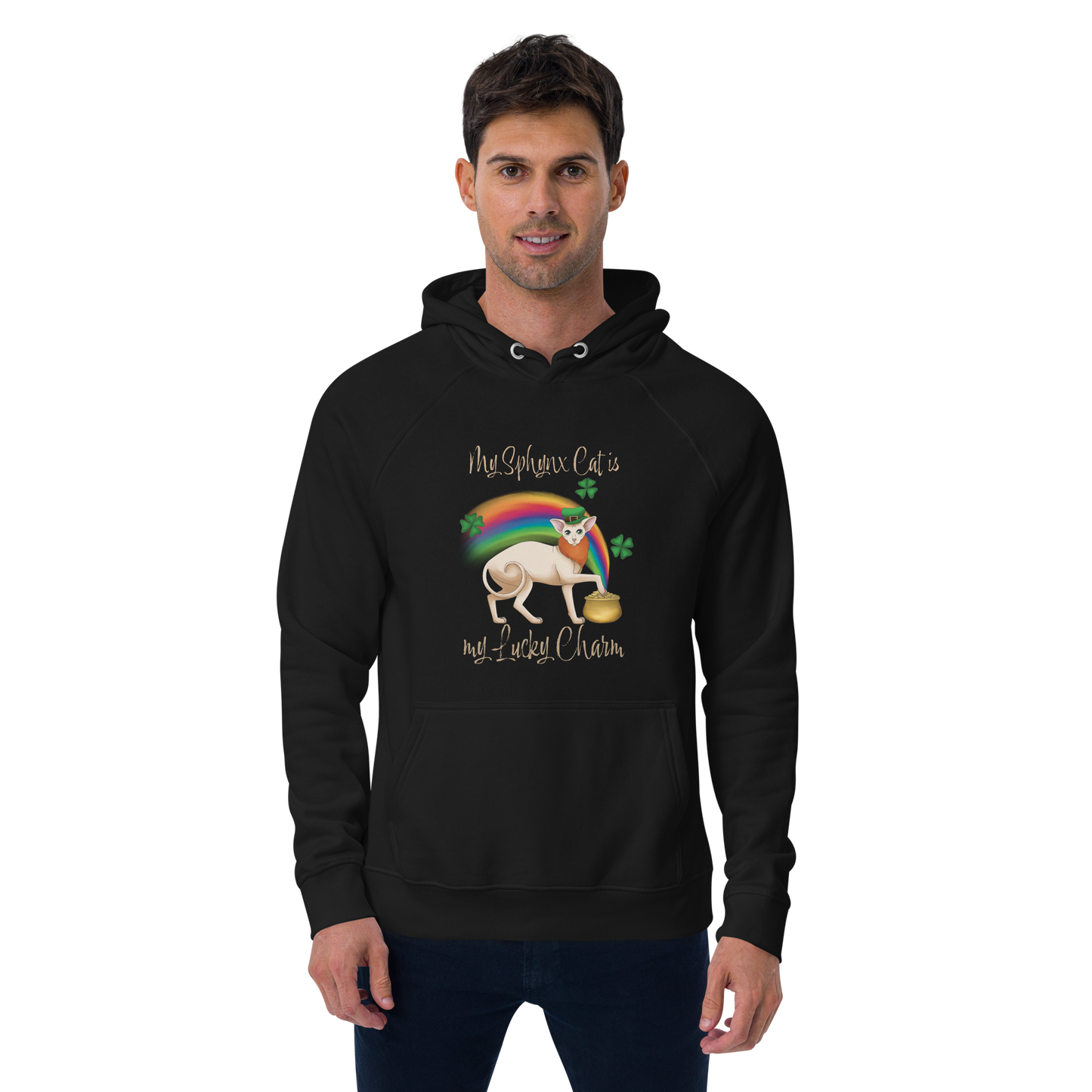 "MY SPHYNX IS MY LUCKY CHARM" UNISEX ECO HOODIE