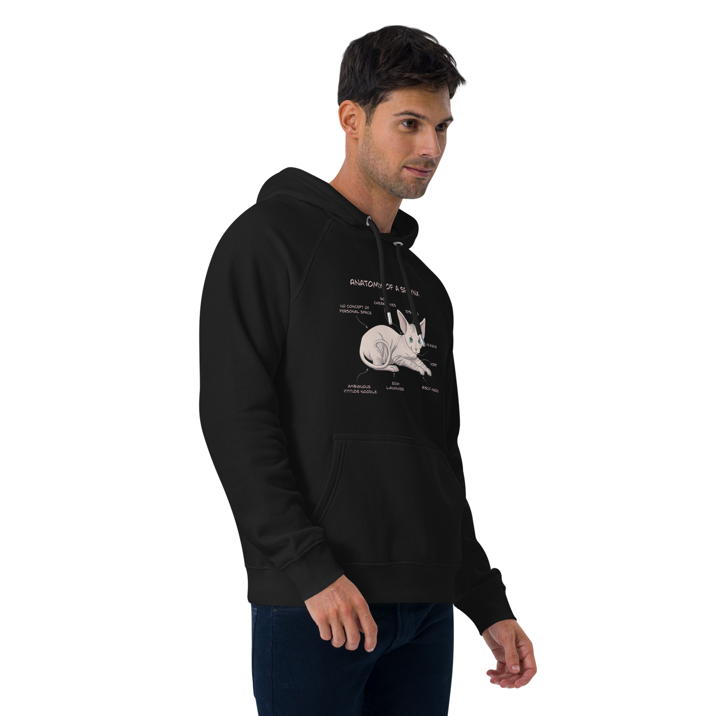 "ANATOMY OF A SPHYNX" UNISEX ECO HOODIE