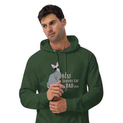 "BEST SPHYNX CAT DAD" UNISEX ECO HOODIE