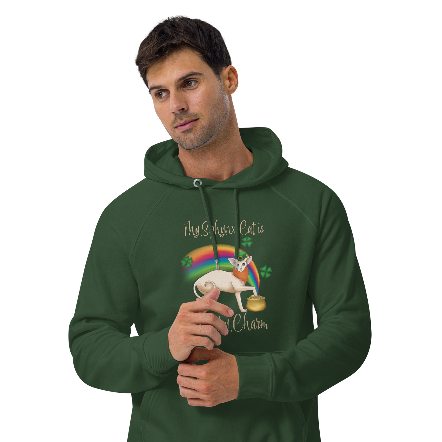 "MY SPHYNX IS MY LUCKY CHARM" UNISEX ECO HOODIE