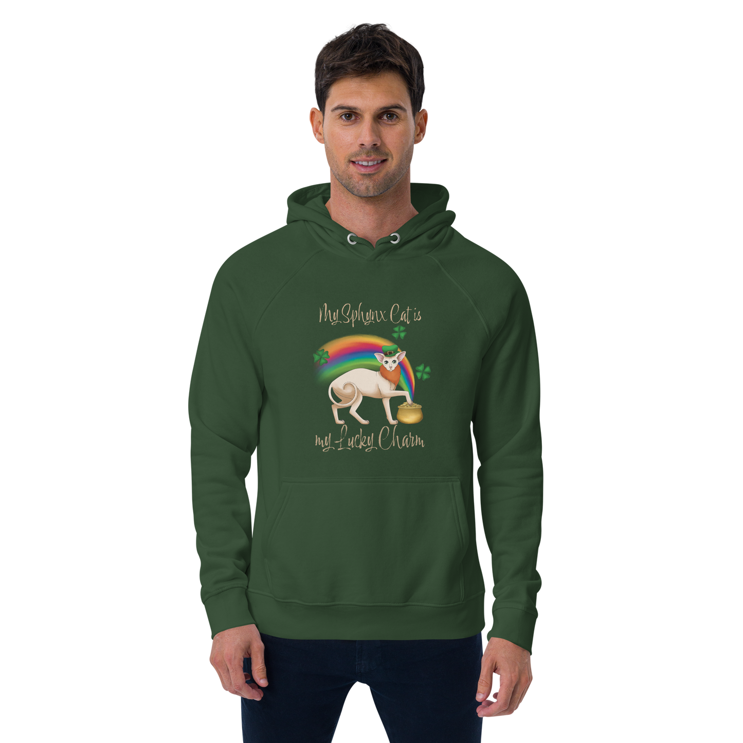 "MY SPHYNX IS MY LUCKY CHARM" UNISEX ECO HOODIE