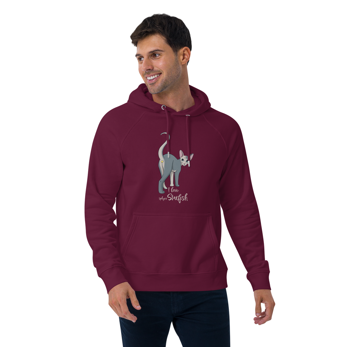 "I LOVE SPHYNX STARFISH" UNISEX ECO HOODIE