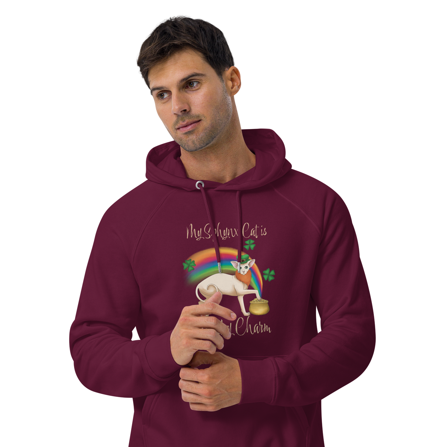 "MY SPHYNX IS MY LUCKY CHARM" UNISEX ECO HOODIE