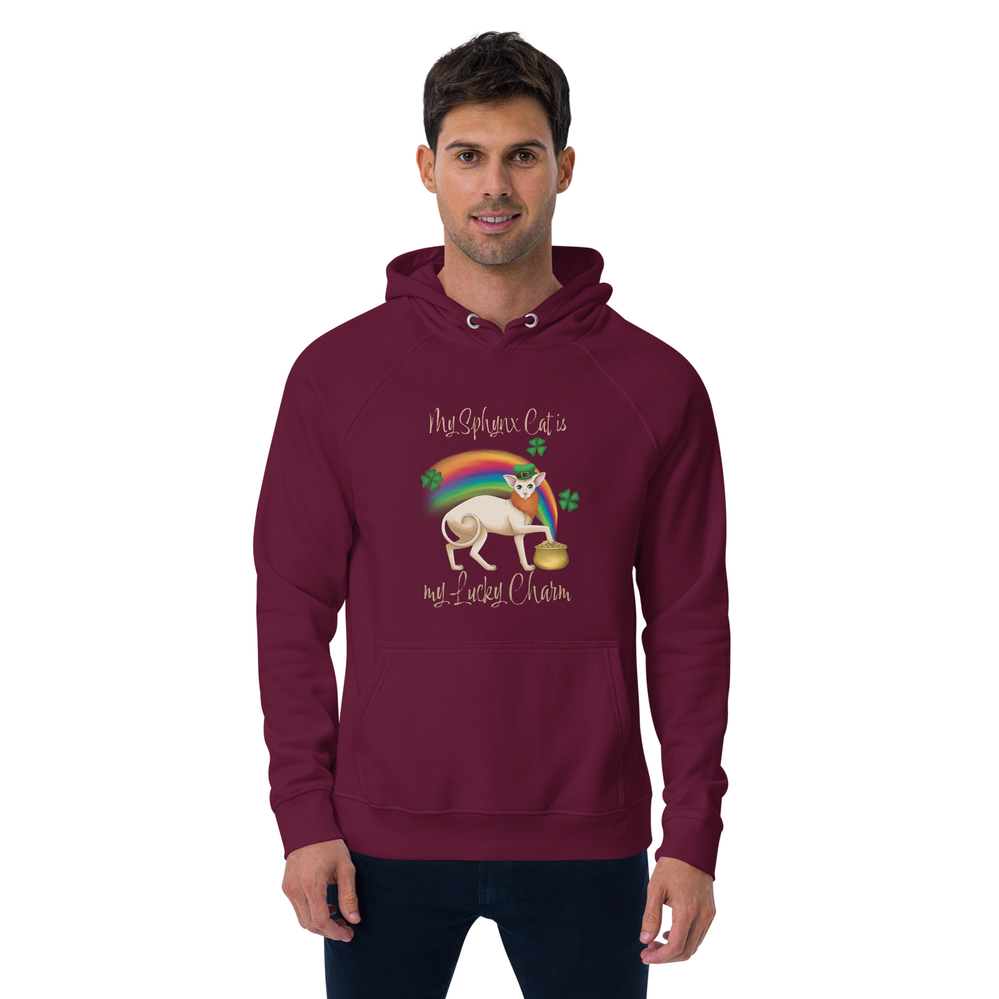 "MY SPHYNX IS MY LUCKY CHARM" UNISEX ECO HOODIE