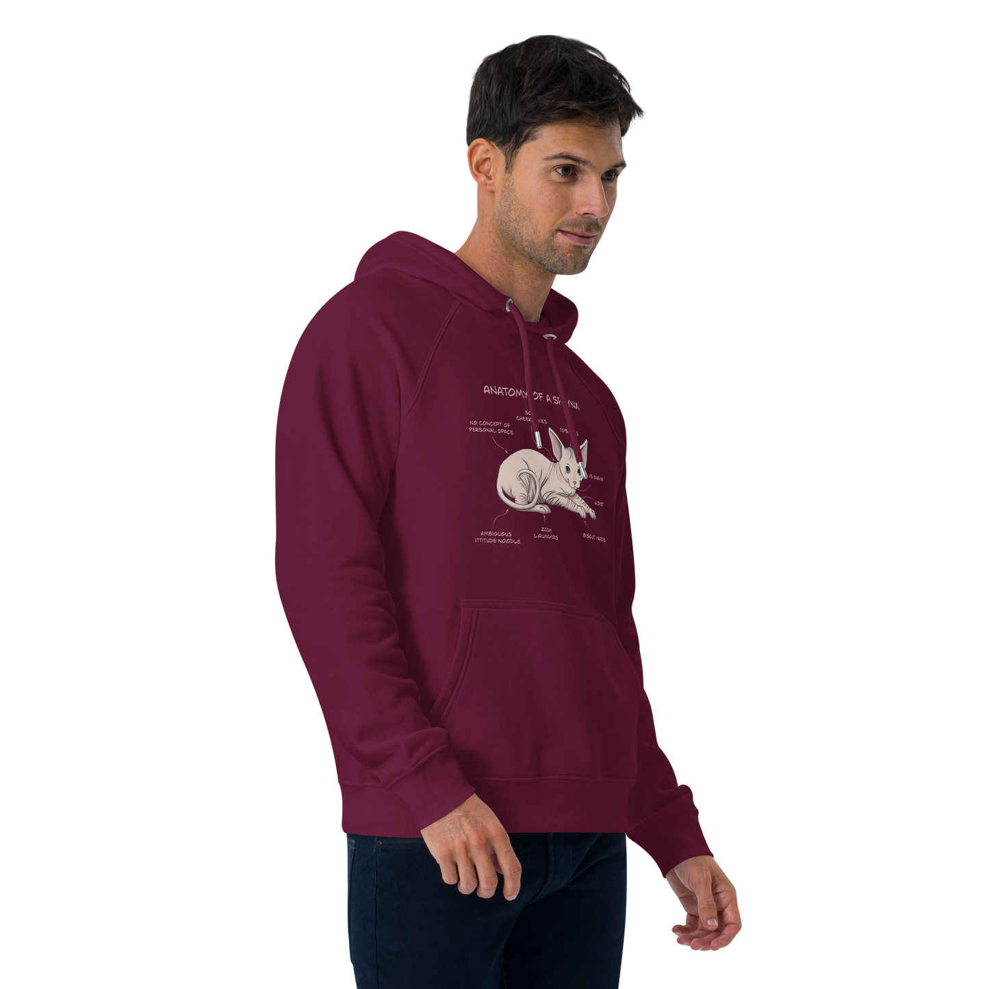 "ANATOMY OF A SPHYNX" UNISEX ECO HOODIE