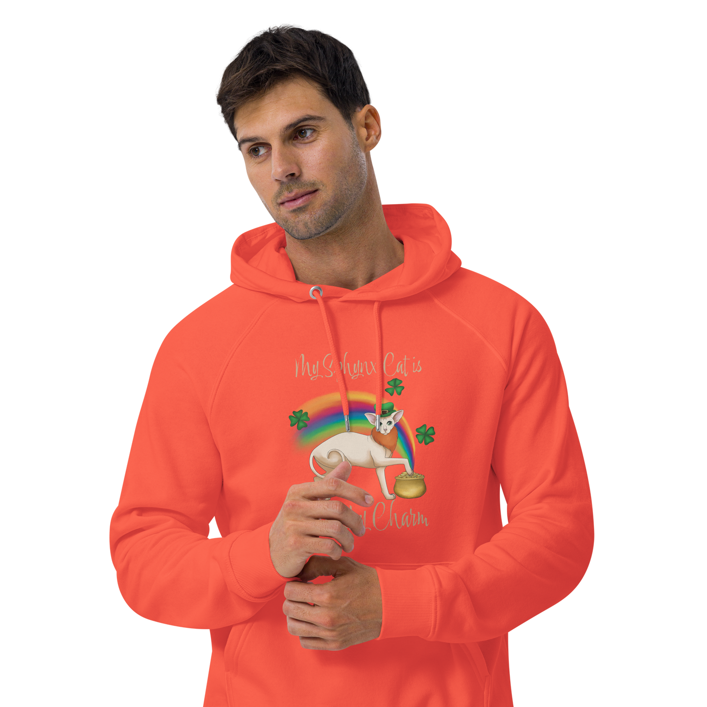 "MY SPHYNX IS MY LUCKY CHARM" UNISEX ECO HOODIE