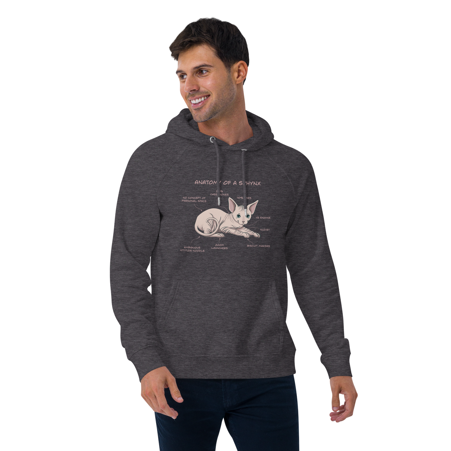 "ANATOMY OF A SPHYNX" UNISEX ECO HOODIE