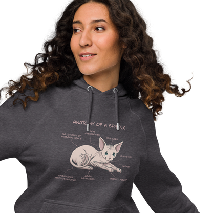 "ANATOMY OF A SPHYNX" WOMEN'S ECO HOODIE