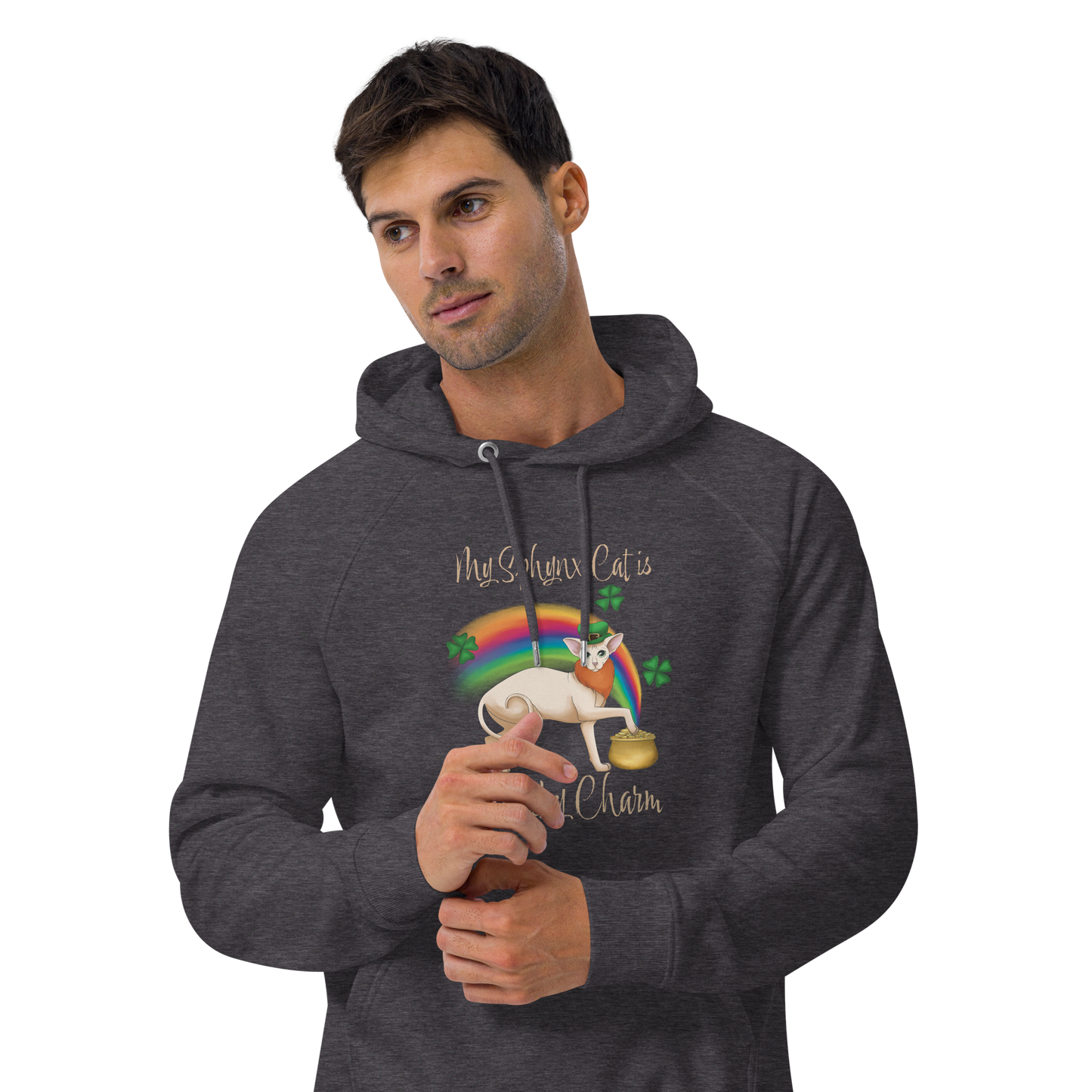 "MY SPHYNX IS MY LUCKY CHARM" UNISEX ECO HOODIE