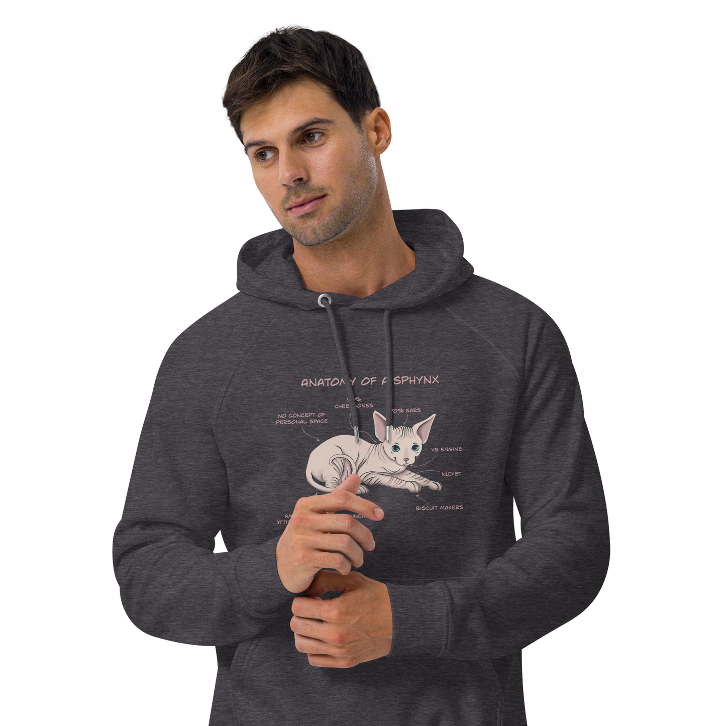 "ANATOMY OF A SPHYNX" UNISEX ECO HOODIE