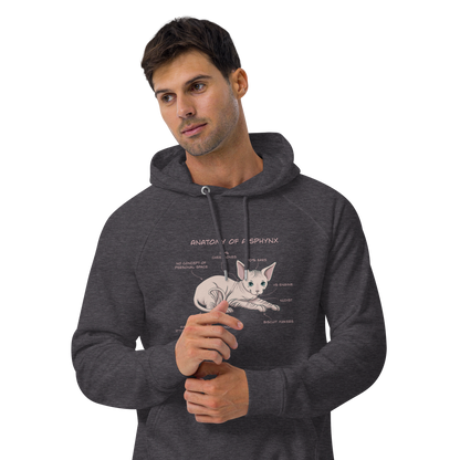 "ANATOMY OF A SPHYNX" UNISEX ECO HOODIE