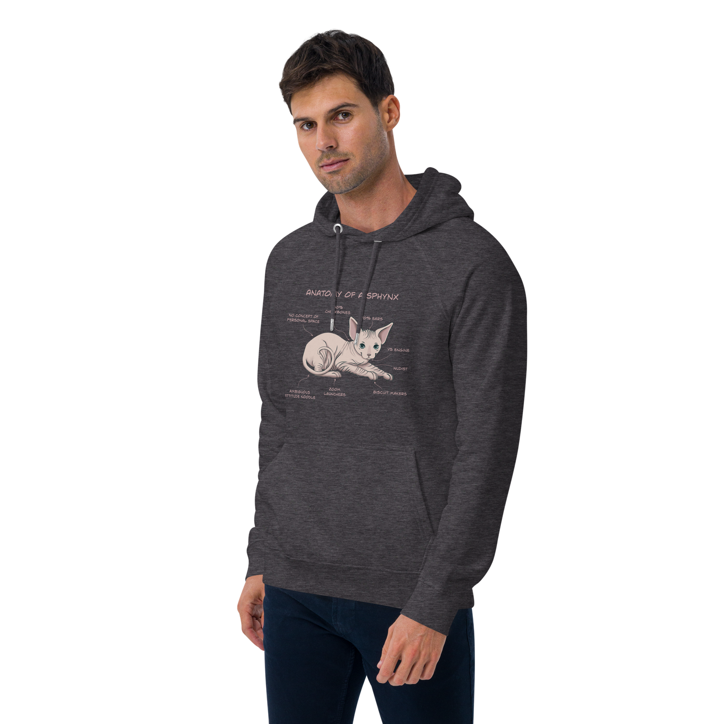 "ANATOMY OF A SPHYNX" UNISEX ECO HOODIE