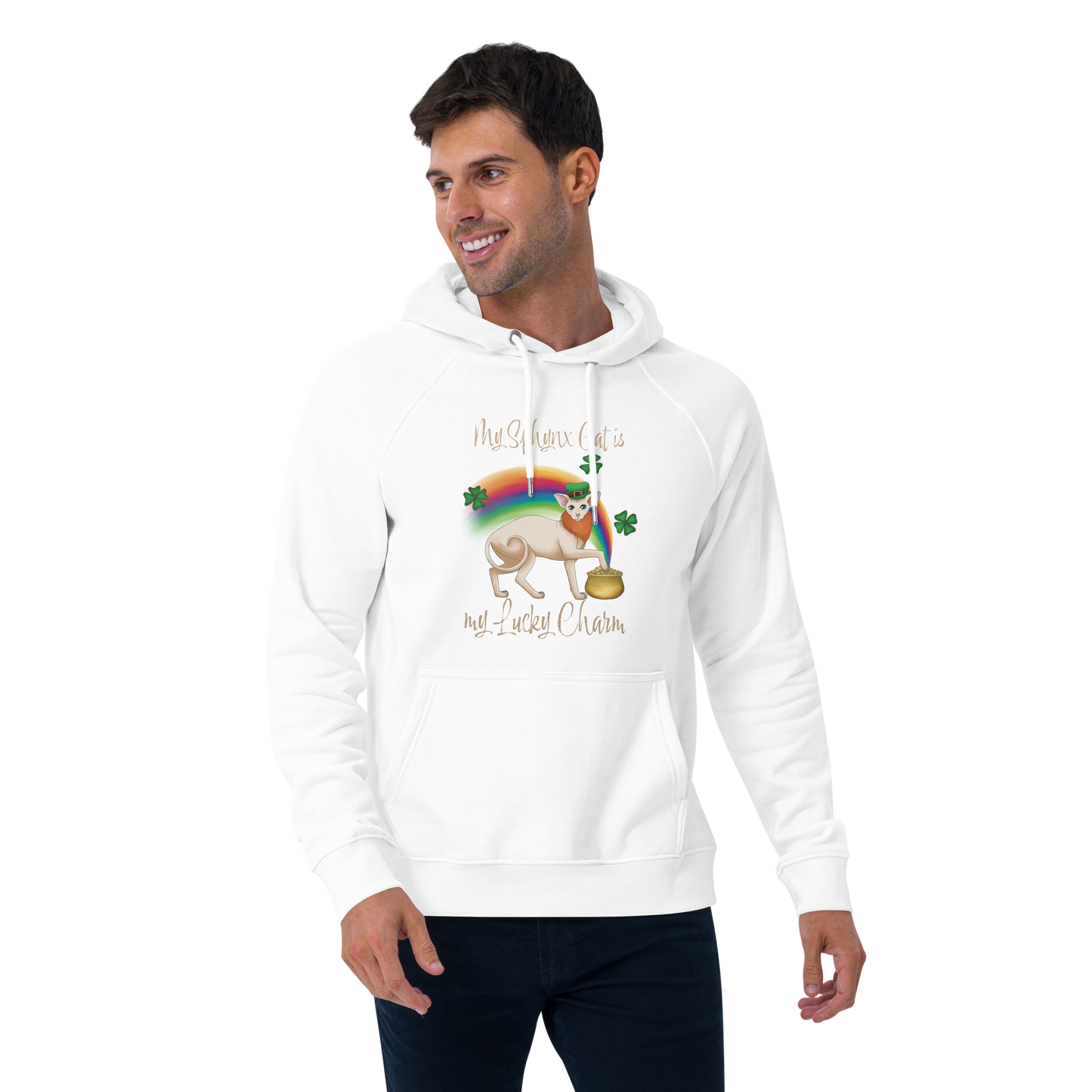 "MY SPHYNX IS MY LUCKY CHARM" UNISEX ECO HOODIE