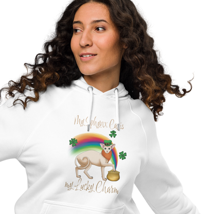 "MY SPHYNX IS MY LUCKY CHARM" WOMEN'S ECO HOODIE