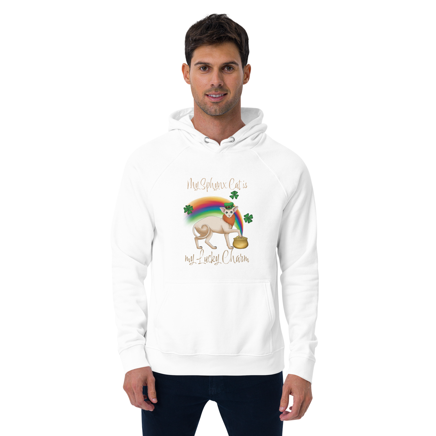 "MY SPHYNX IS MY LUCKY CHARM" UNISEX ECO HOODIE