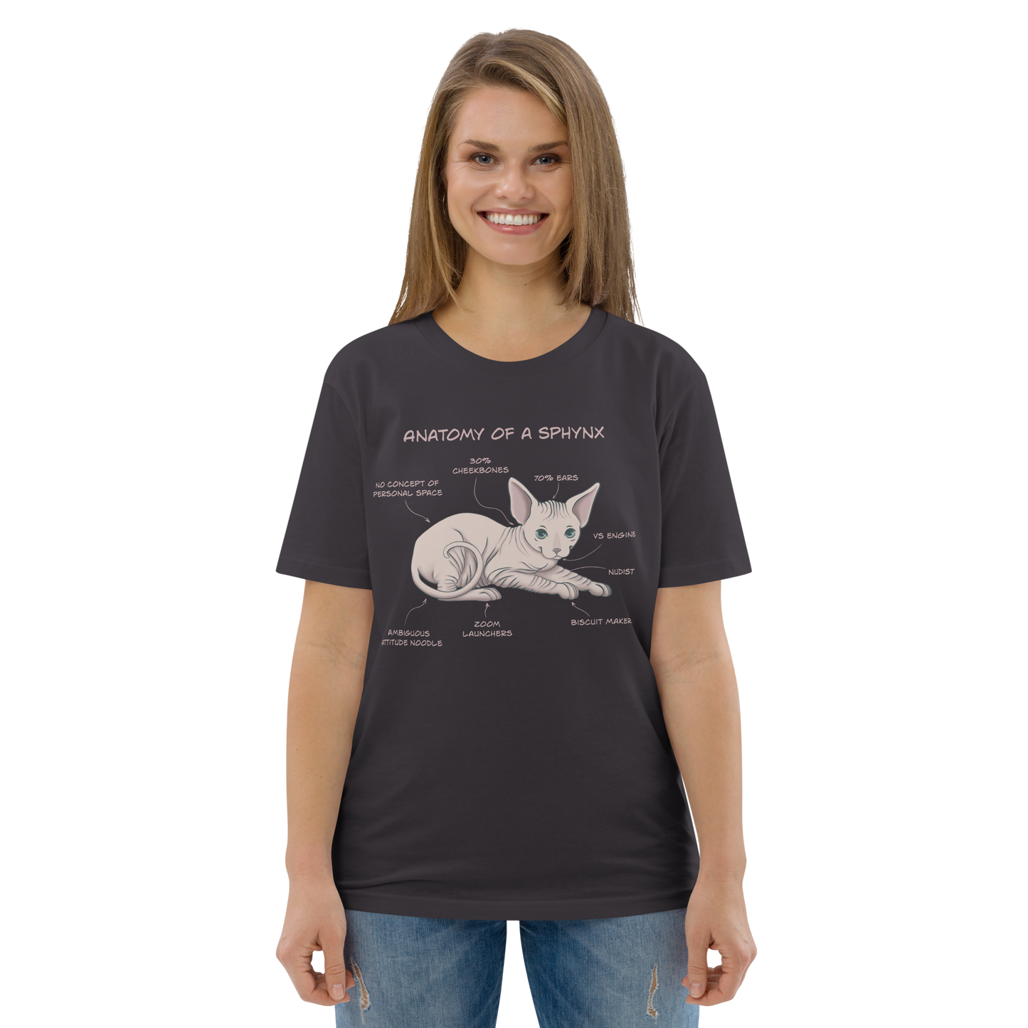 "ANATOMY OF A SPHYNX" UNISEX ORGANIC TEE