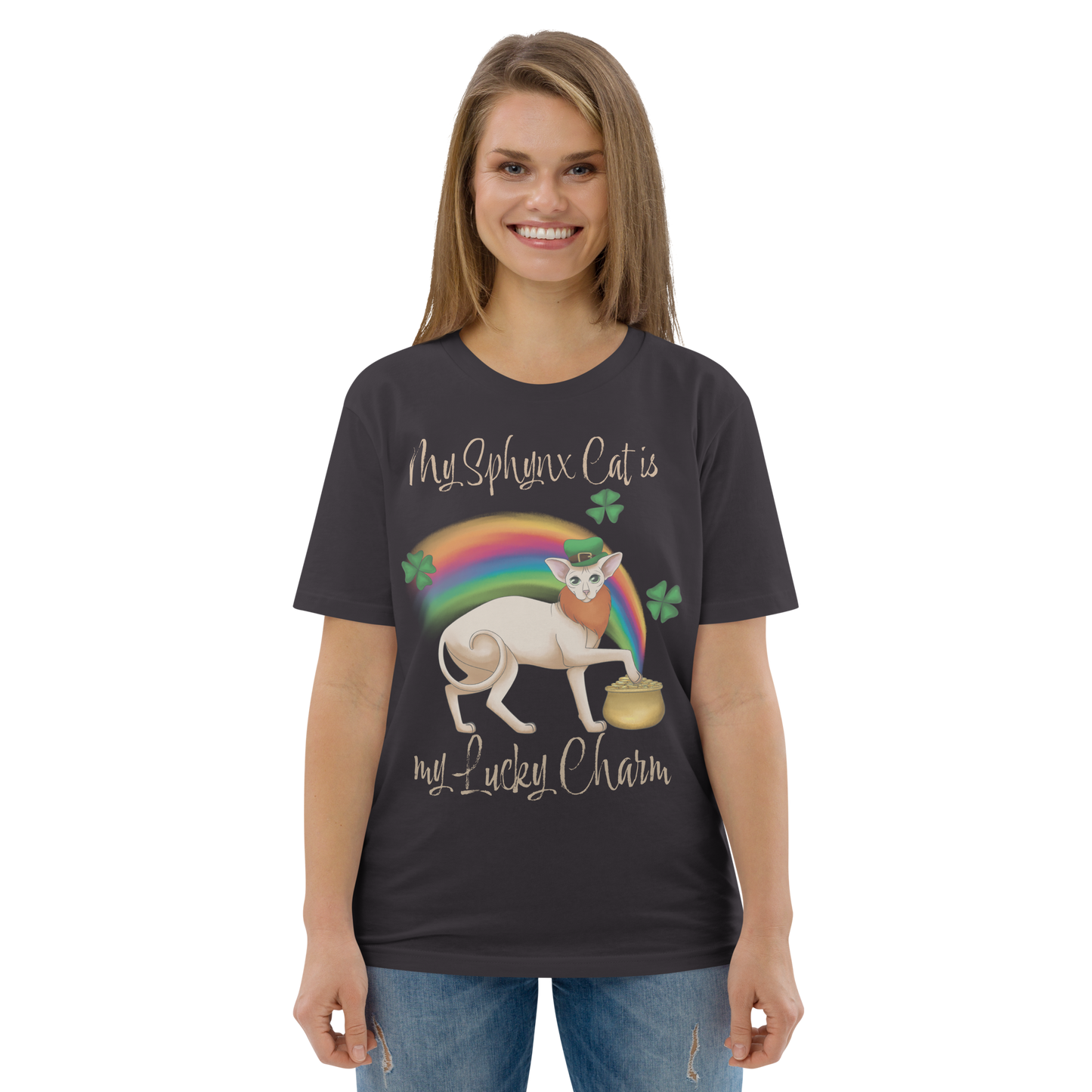 "MY SPHYNX CAT IS MY LUCKY CHARM" - UNISEX TEE