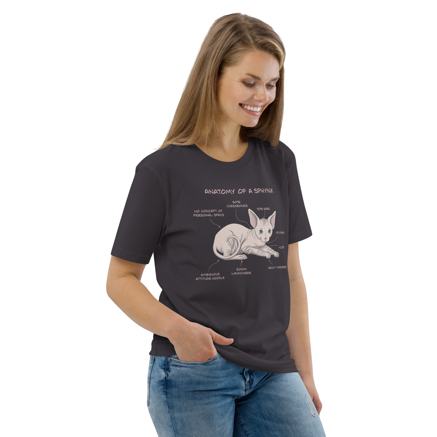 "ANATOMY OF A SPHYNX" UNISEX ORGANIC TEE