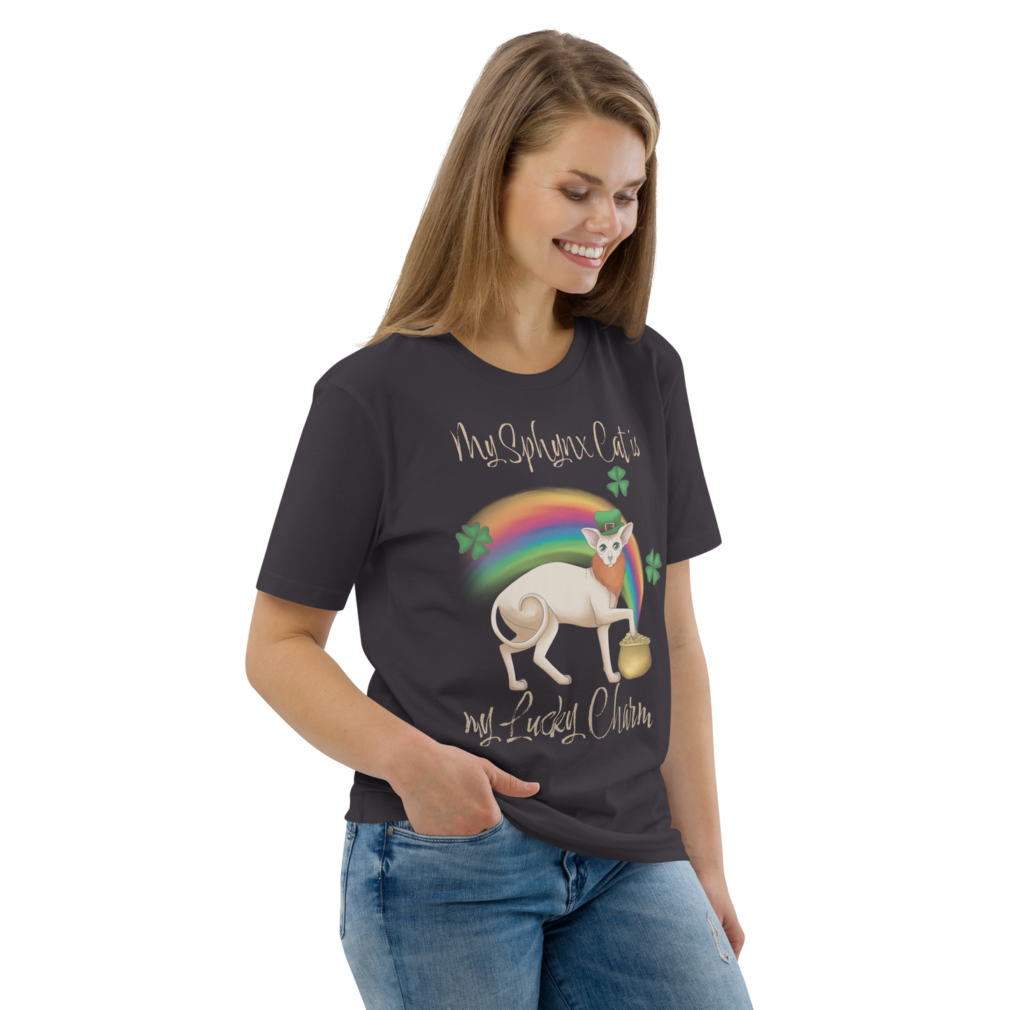 "MY SPHYNX CAT IS MY LUCKY CHARM" - UNISEX TEE