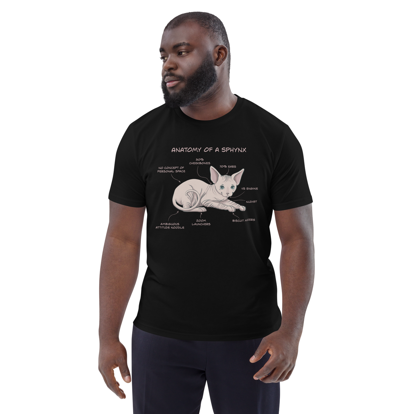 "ANATOMY OF A SPHYNX" UNISEX ORGANIC TEE