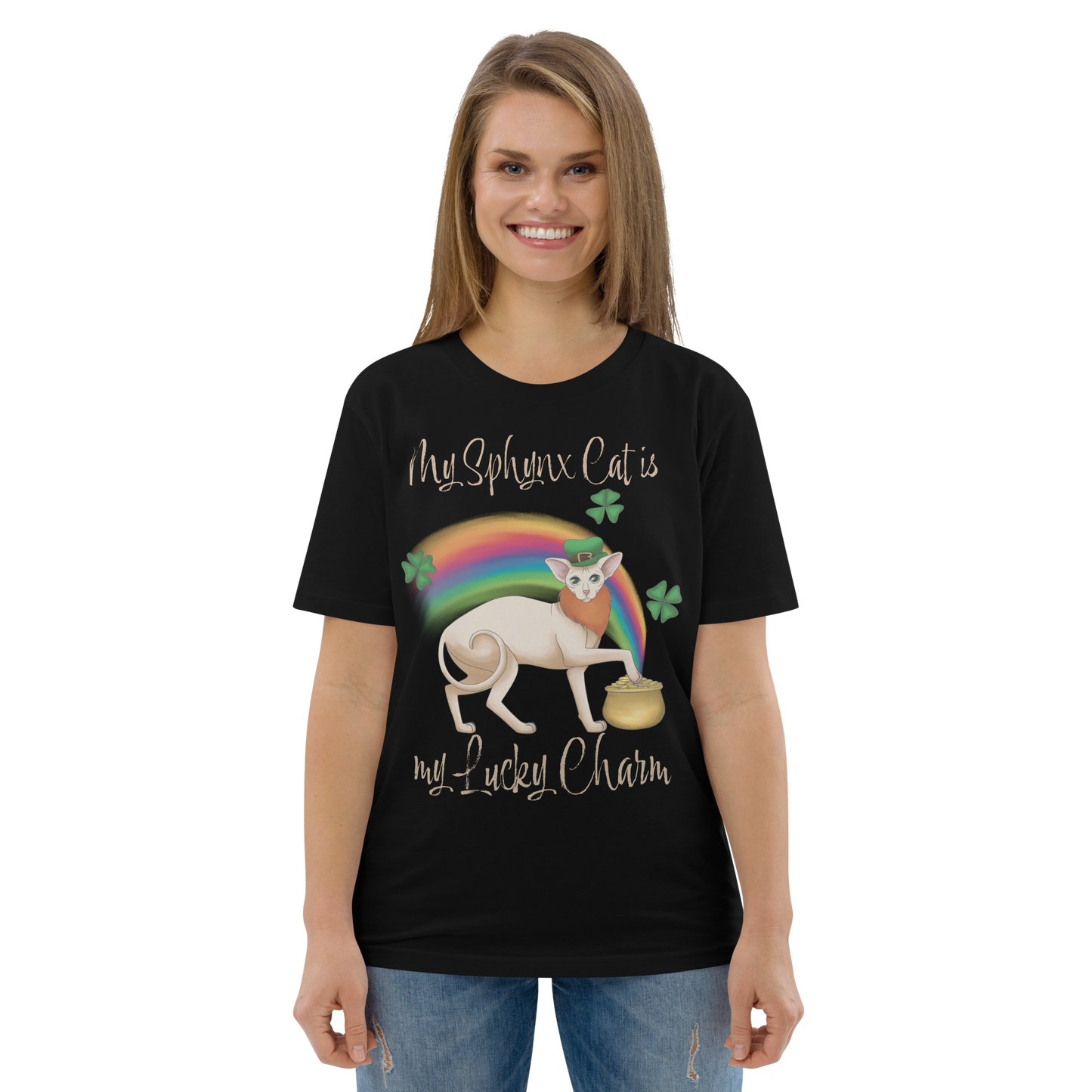 "MY SPHYNX CAT IS MY LUCKY CHARM" - UNISEX TEE