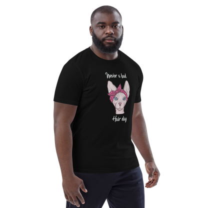 "NEVER A BAD HAIR DAY" UNISEX ECO TEE