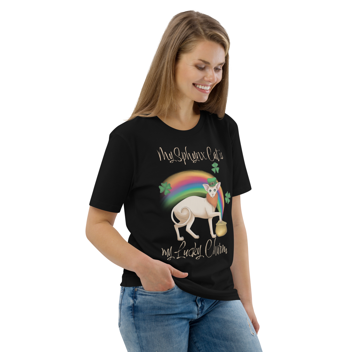 "MY SPHYNX CAT IS MY LUCKY CHARM" - UNISEX TEE