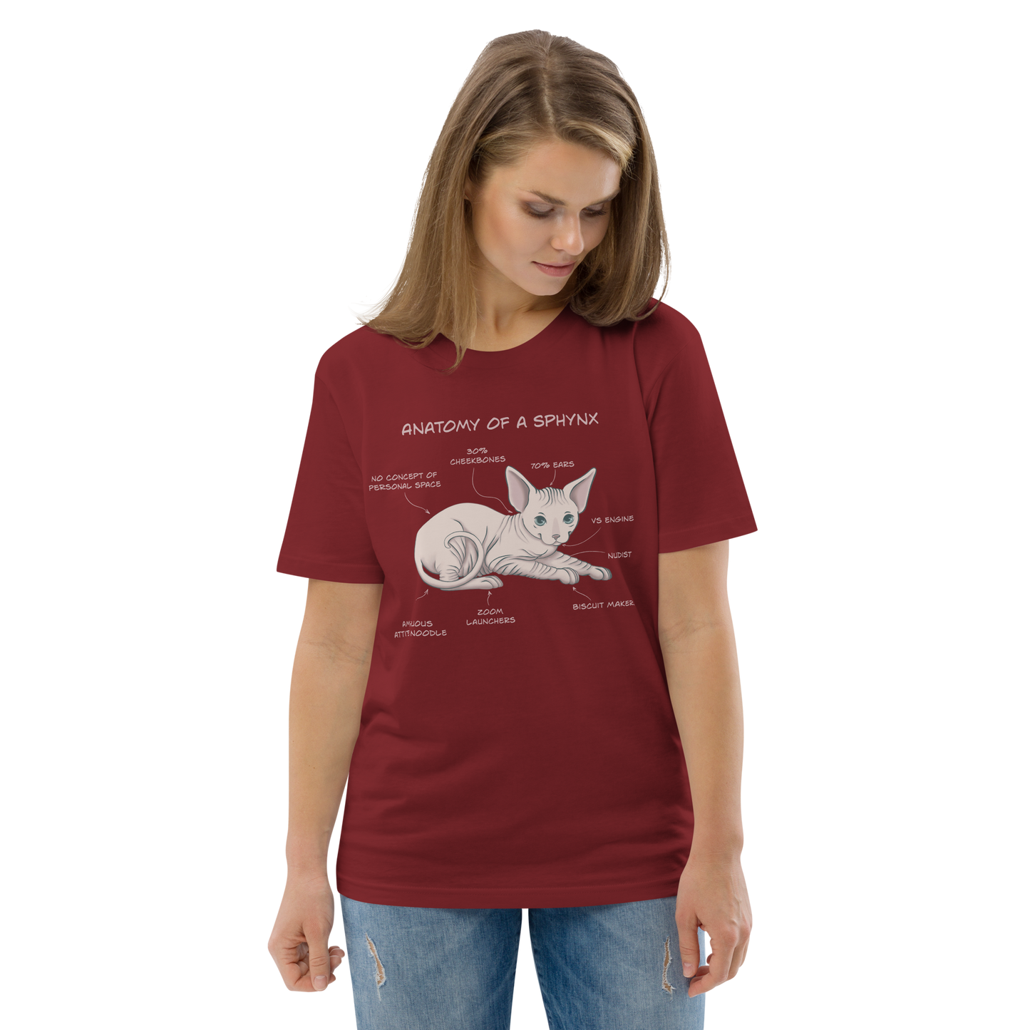 "ANATOMY OF A SPHYNX" UNISEX ORGANIC TEE