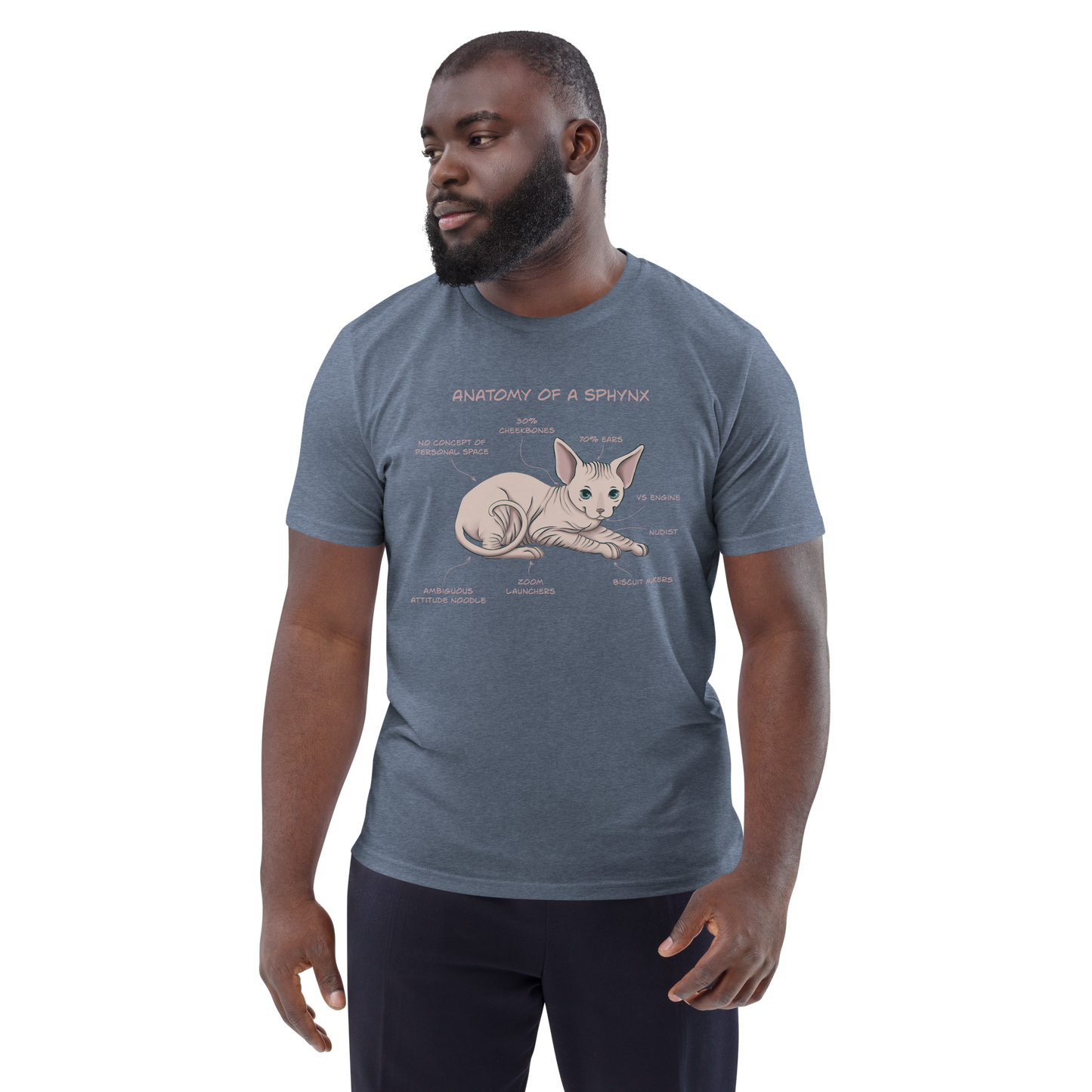 "ANATOMY OF A SPHYNX" UNISEX ORGANIC TEE